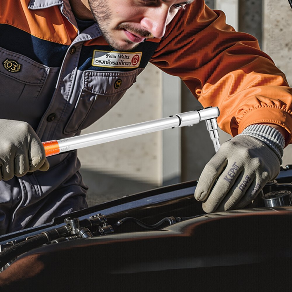 Zestaw kluczy dynamometrycznych VEVOR Click (regulowanych) z napędem 1/2 cala, 271-216,8 Nm, dwukierunkowy zestaw kluczy dynamometrycznych ze skalą dwuzakresową, 72 zęby ±2%, wysoka precyzja do napraw samochodowych