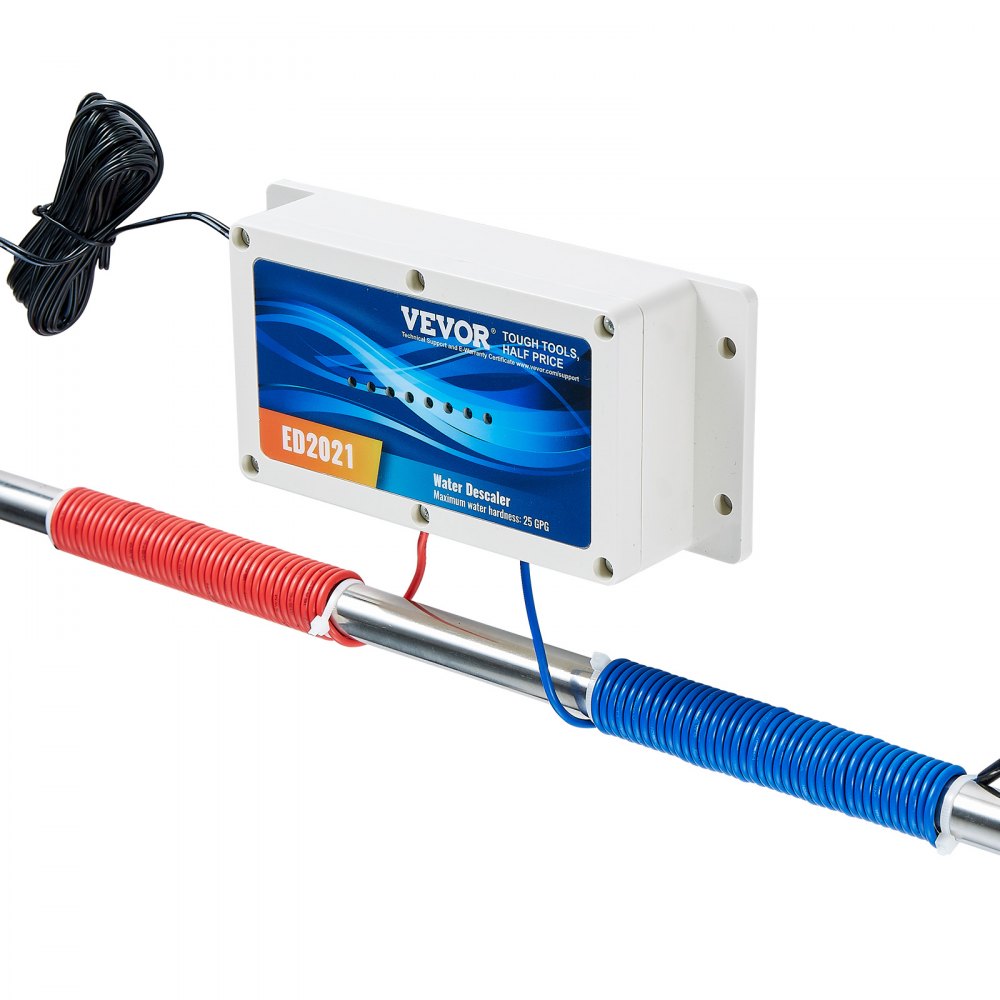 Elektroniczny system odkamieniania wody VEVOR, bezsolny odkamieniacz do całego domu, zmiękczacz wody redukujący osadzanie się kamienia, do wszystkich typów rur hydraulicznych