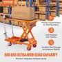 Wózek stołowy VEVOR z podnośnikiem hydraulicznym 500 funtów Ręczny stół podnośny nożycowy 28,5" pomarańczowy