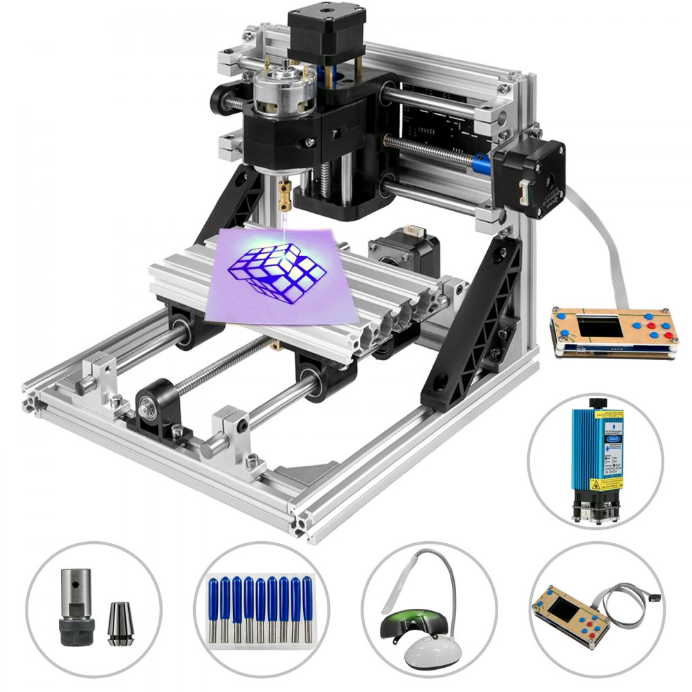 VEVOR CNC 3018 Frezarka 3-osiowa grawerka Frezarka Zestaw routera CNC 500mw Laser USB i sterowanie offline