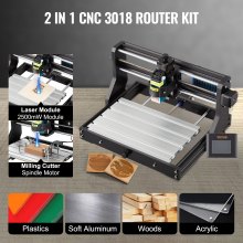 Frezarka CNC 3018Pro VEVOR 3 Oś + 15 W Mini Laser DIY GRBL + Sterowanie Offline