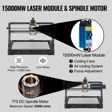Frezarka CNC 3018Pro VEVOR 3 Oś + 15 W Mini Laser DIY GRBL + Sterowanie Offline