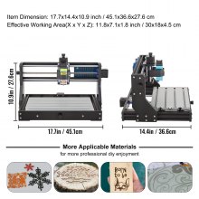 Frezarka CNC 3018Pro VEVOR 3 Oś + 15 W Mini Laser DIY GRBL + Sterowanie Offline
