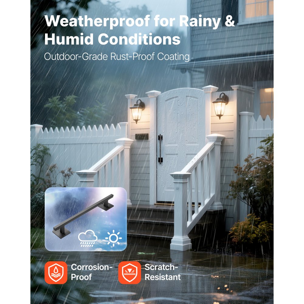 Klamka do drzwi stodołowych VEVOR, 32 cm, Klamka do drzwi stodołowych z powłoką odporną na rdzę, Klamka do drzwi przesuwnych ze stali węglowej, Uchwyt do szafki, Metalowe klamki do drzwi przesuwnych do garażu, szopy, szafy