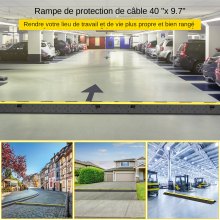 VEVOR Najazd Kablowy 101x24,5x5 cm 5 Szt 2-Kanałowy Gumowy Mostek Kablowy Mostek Wężowy Zabezpieczenie Najazdowe Rampa Kablowa