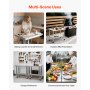 VEVOR Stainless Steel Table, 60 x 90 cm Food Prep Worktable with Wheels, Kitchen Prep Table with Adjustable Undershelf Workstations for Commercial Kitchen, Restaurant, Hotel and Garage, Outdoor