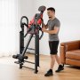 Stół inwersyjny VEVOR do 126 kg, wytrzymały stół inwersyjny z podwójnym mechanizmem blokującym rolki, przyrząd do treningu pleców odciążający kręgosłup, szyję, plecy i kolana, ławka do prostowania pleców, kolor czerwono-czarny