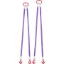VEVOR Lifting Sling Straps, 2Pcs Two-Leg Polyester Bridle Sling with Hooks, 2 Ton Capacity, 5Ft Heavy Duty Rigging Strap, Thickened & Wear-Resistant Webbing Slings for Engines Cranes Hoists Truck
