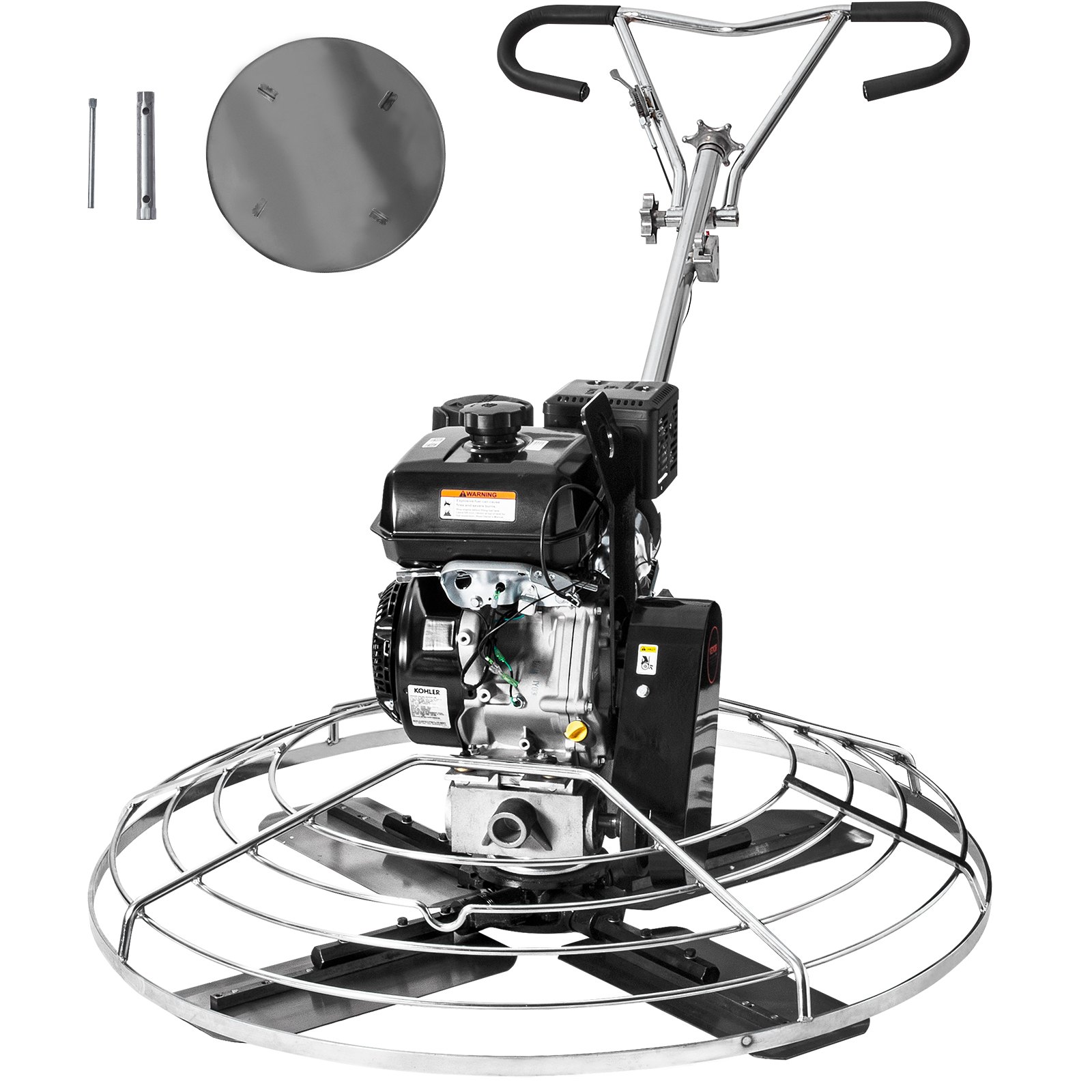 Zacieraczka VEVOR Power Trowel, 46-calowa ręczna zacieraczka do cementu z wygładzarką, 14-konna zacieraczka zasilana gazem do gładkich powierzchni betonowych, wytrzymała komercyjna zacieraczka do betonu z wygładzarką, pomarańczowa