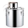 Destylator alkoholu VEVOR 50 l ze stali nierdzewnej, destylator wody i alkoholu z miedzianą wężownicą, zestaw do domowego warzenia piwa, rafinacji, z termometrem i pompą, do wina, whisky, brandy, srebrny
