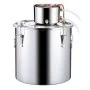 Destylator alkoholu VEVOR 50 l ze stali nierdzewnej, destylator wody i alkoholu z miedzianą wężownicą, zestaw do domowego warzenia piwa, rafinacji, z termometrem i pompą, do wina, whisky, brandy, srebrny