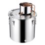 Destylator alkoholu VEVOR 50 l ze stali nierdzewnej, destylator wody i alkoholu z miedzianą wężownicą, zestaw do domowego warzenia piwa, rafinacji, z termometrem i pompą, do wina, whisky, brandy, srebrny