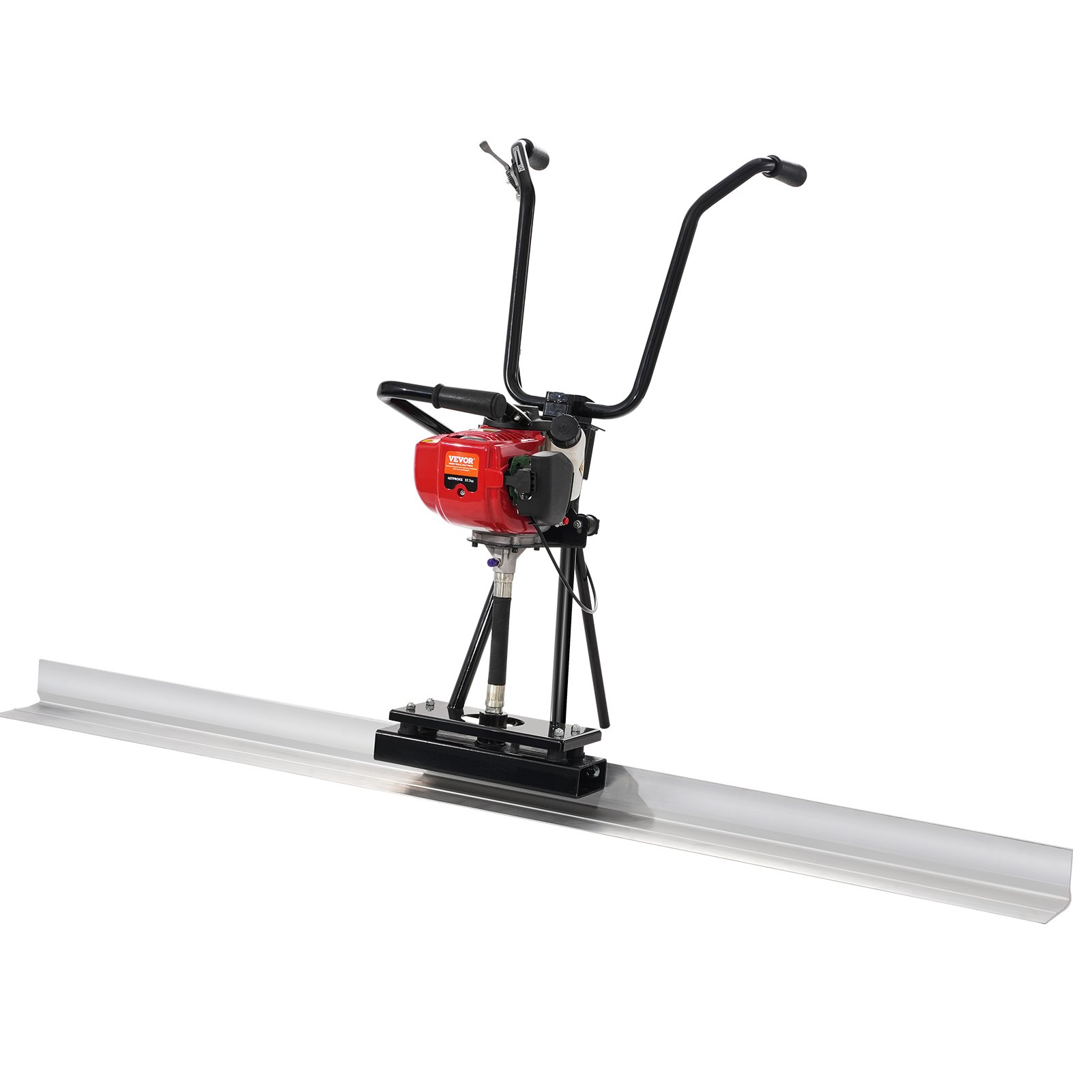 Maszyna do betonu komórkowego VEVOR z płytą aluminiową o szerokości 1830 mm, zestawem prostych krawędzi, 4-suwowym silnikiem wibracyjnym do wykańczania betonu, z uchwytami o regulowanej wysokości, wysoce wydajnymi narzędziami do betonu o prędkości 6500 obr./min.