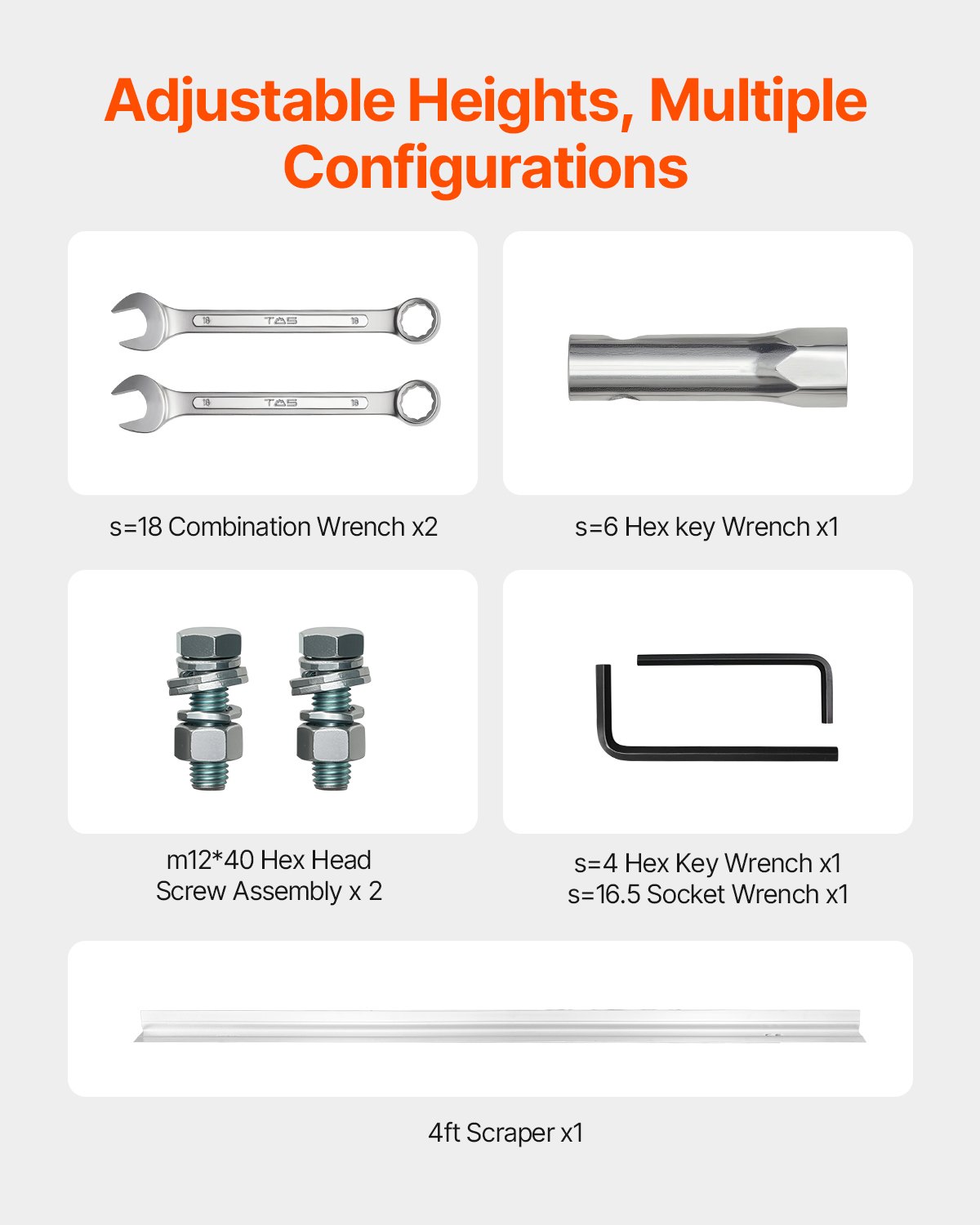 VEVOR 1,2 m Elektryczna rozściełacz betonu, aluminiowe narzędzie do poziomowania i wykańczania betonu, z 4-suwowym silnikiem wibracyjnym, uchwytami o regulowanej wysokości, wysoką wydajnością, 6500 obr./min