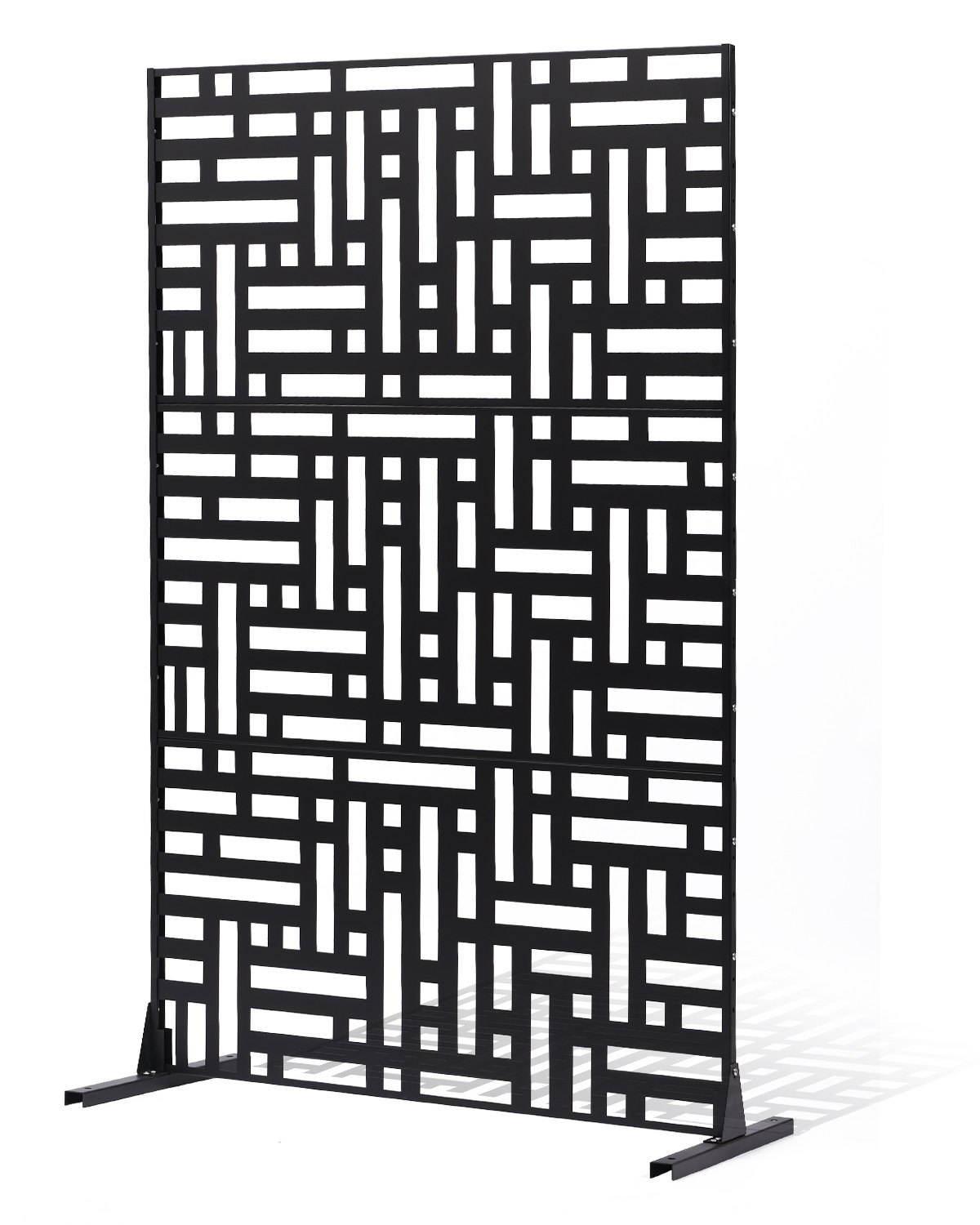 Ekran VEVOR, 120 x 50,8 x 193 cm, zewnętrzny ekran prywatności, wolnostojący z podstawą, dekoracyjny stalowy parawan na balkon, patio, do wnętrz, do jacuzzi, czarny