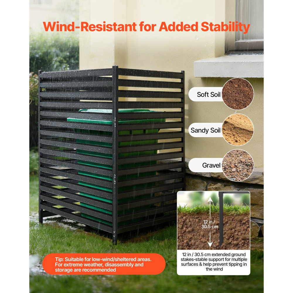 Parawan składany VEVOR 95,5 x 183 cm, metalowy parawan, ścianka działowa z kolcami do wbijania w ziemię, parawan zapewniający prywatność, parawan, dekoracyjna ściana zapewniająca prywatność, idealny do ogrodu, na taras, podwórko, balkon, czarny