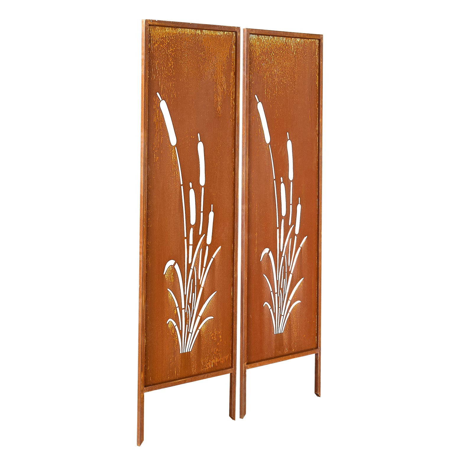 Parawan składany VEVOR, 50 x 160 cm, zestaw 2 szt., metalowa ścianka działowa, ścianka działowa z kolcami do wbijania w ziemię i panelem ze stali węglowej, parawan, ścianka działowa, dekoracyjna ściana zapewniająca prywatność w ogrodzie, na tarasie, podwórku i balkonie