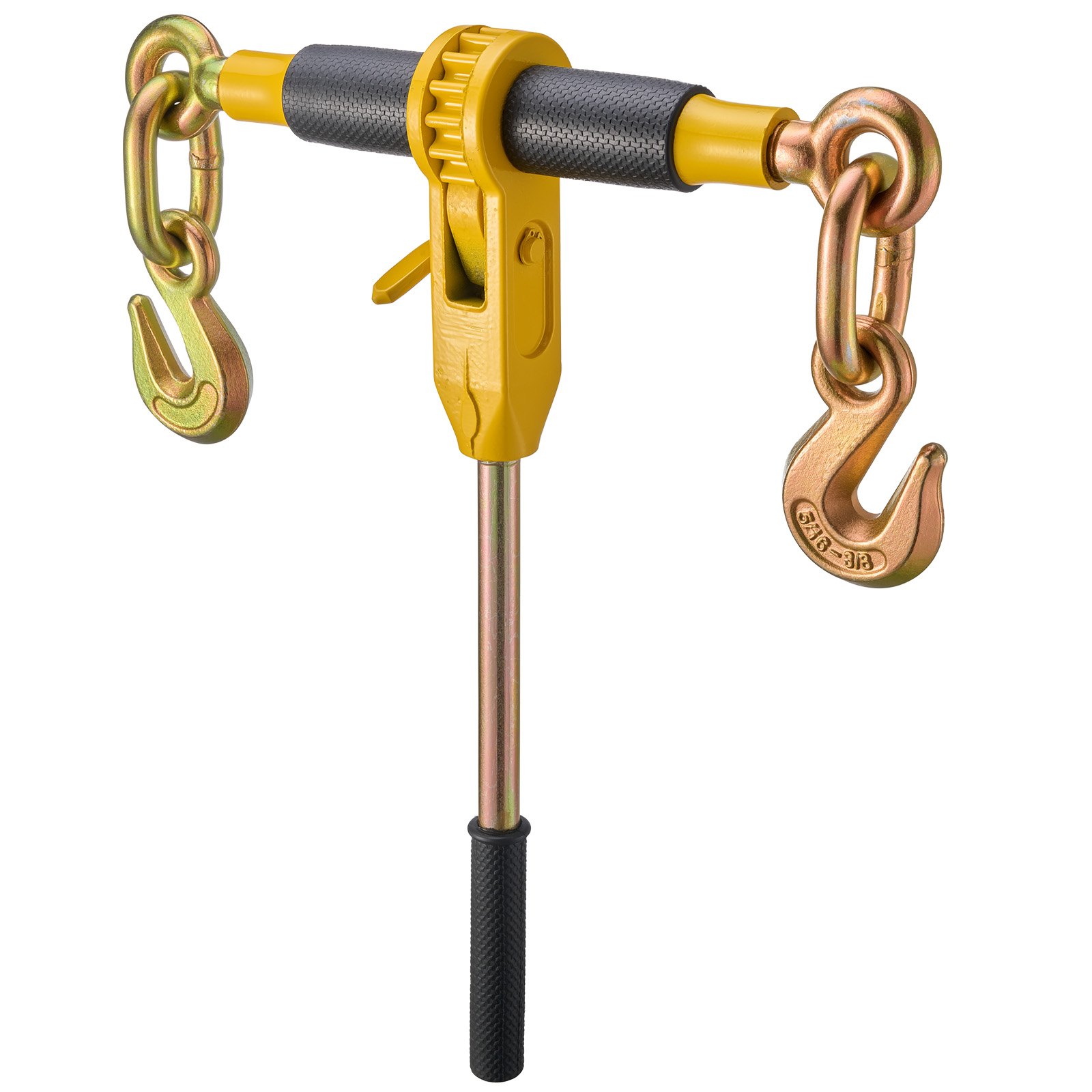 Łańcuchy mocujące VEVOR z grzechotką, 5/16"-3/8" do ciężkich ładunków z łańcuchami G80, nośność 3220 kg, oszczędzający pracę uchwyt antypoślizgowy, do przyczep niskopodwoziowych, opakowanie 4 szt.