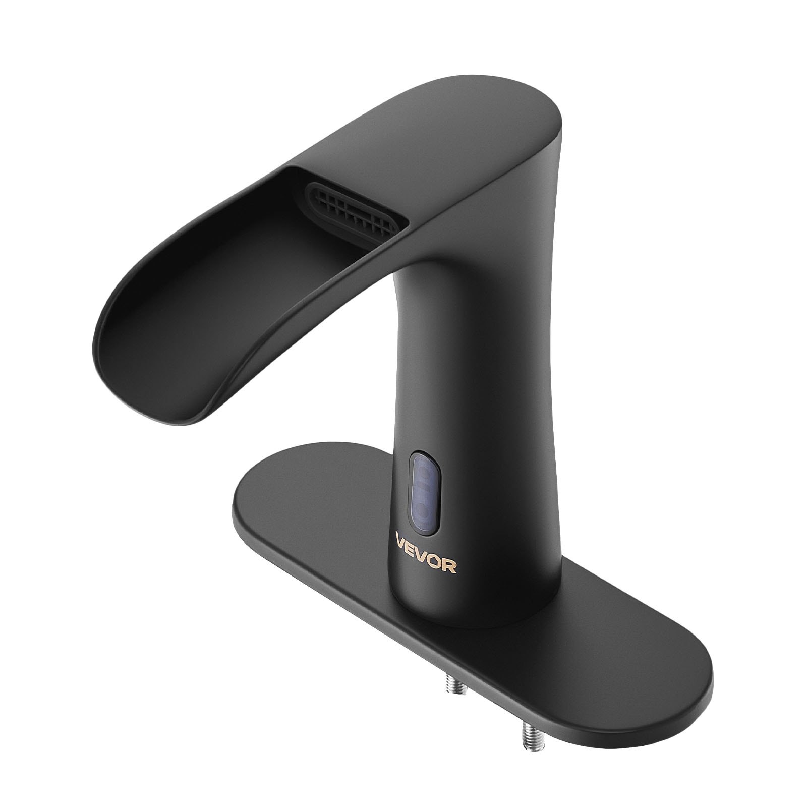 Bateria umywalkowa bezdotykowa VEVOR (matowa czerń) Łazienka, automatyczna bateria umywalkowa, bateria sensorowa z pokrywką otworu, bateria zasilana bateryjnie, bateria toaletowa, bateria umywalkowa