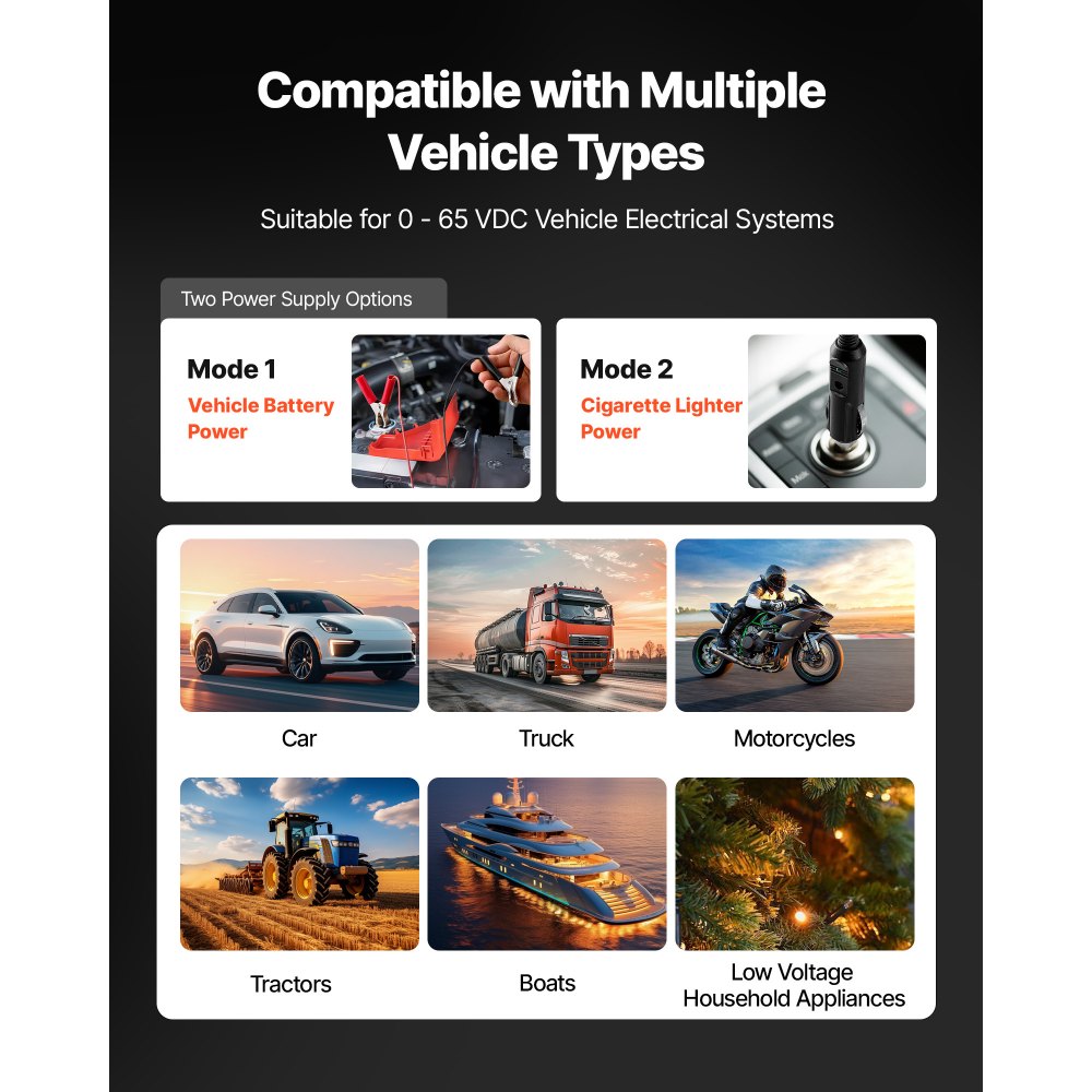 Tester obwodów samochodowych VEVOR 8-35 DCV z sondą obwodową, kolorowym wyświetlaczem TFT i oświetleniem, tester obwodów z 6-metrowym kablem przedłużającym i torbą transportową