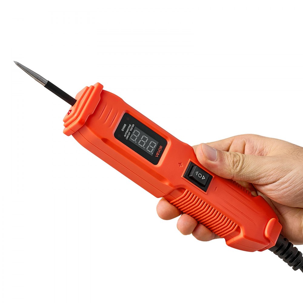 Tester obwodów samochodowych VEVOR z sondą obwodową, ekranem LED i oświetleniem, tester napięcia DCV 6-36 V z kablem 4 m i obudową ABS, tester obwodów z detektorem elektrycznym