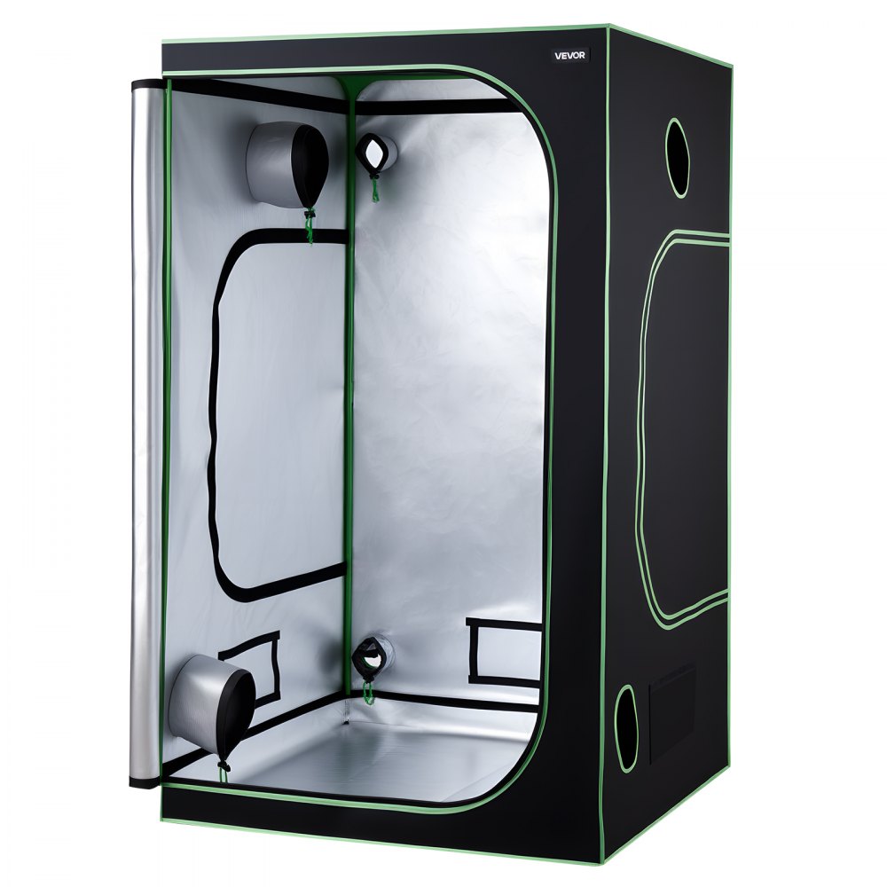 VEVOR Indoor Grow Tent, 120 x 120 x 200 cm, 600D High Reflective Mylar, Indoor Plant Tent with Observation Window, Floor Tray & Zipper, Heavy Duty Growing Tents for Fruit Flower Veggie