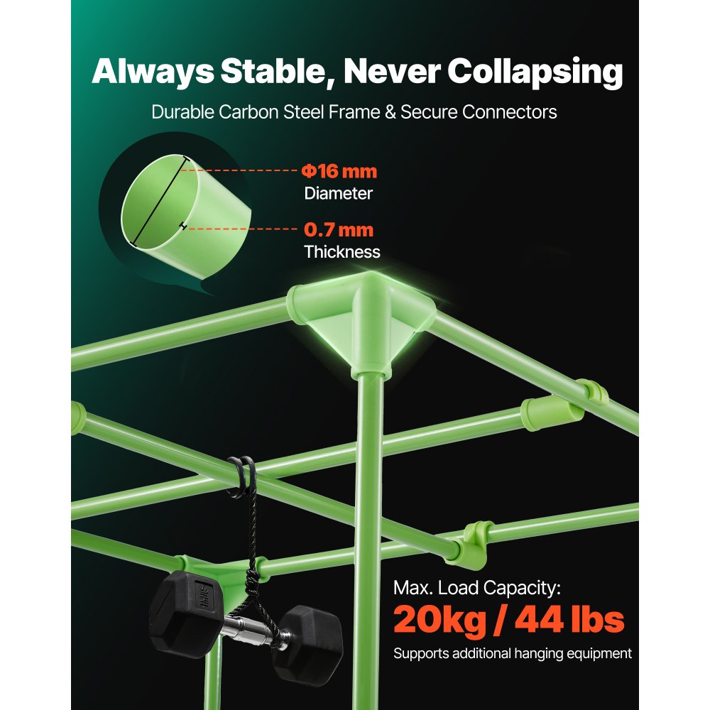 VEVOR Indoor Grow Tent, 60 x 60 x 180 cm, 600D High Reflective Mylar, Indoor Plant Tent with Observation Window, Floor Tray & Zipper, Heavy Duty Growing Tents for Fruit Flower Veggie