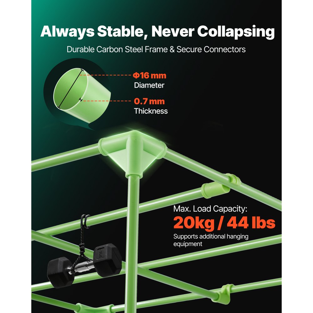 VEVOR Indoor Grow Tent, 80 x 80 x 180 cm, 600D High Reflective Mylar, Indoor Plant Tent with Observation Window, Floor Tray & Zipper, Heavy Duty Growing Tents for Fruit Flower Veggie