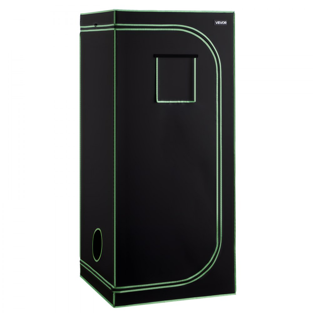 VEVOR Indoor Grow Tent, 80 x 80 x 180 cm, 600D High Reflective Mylar, Indoor Plant Tent with Observation Window, Floor Tray & Zipper, Heavy Duty Growing Tents for Fruit Flower Veggie