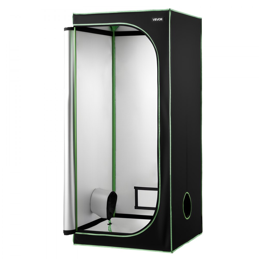 VEVOR Indoor Grow Tent, 80 x 80 x 180 cm, 600D High Reflective Mylar, Indoor Plant Tent with Observation Window, Floor Tray & Zipper, Heavy Duty Growing Tents for Fruit Flower Veggie