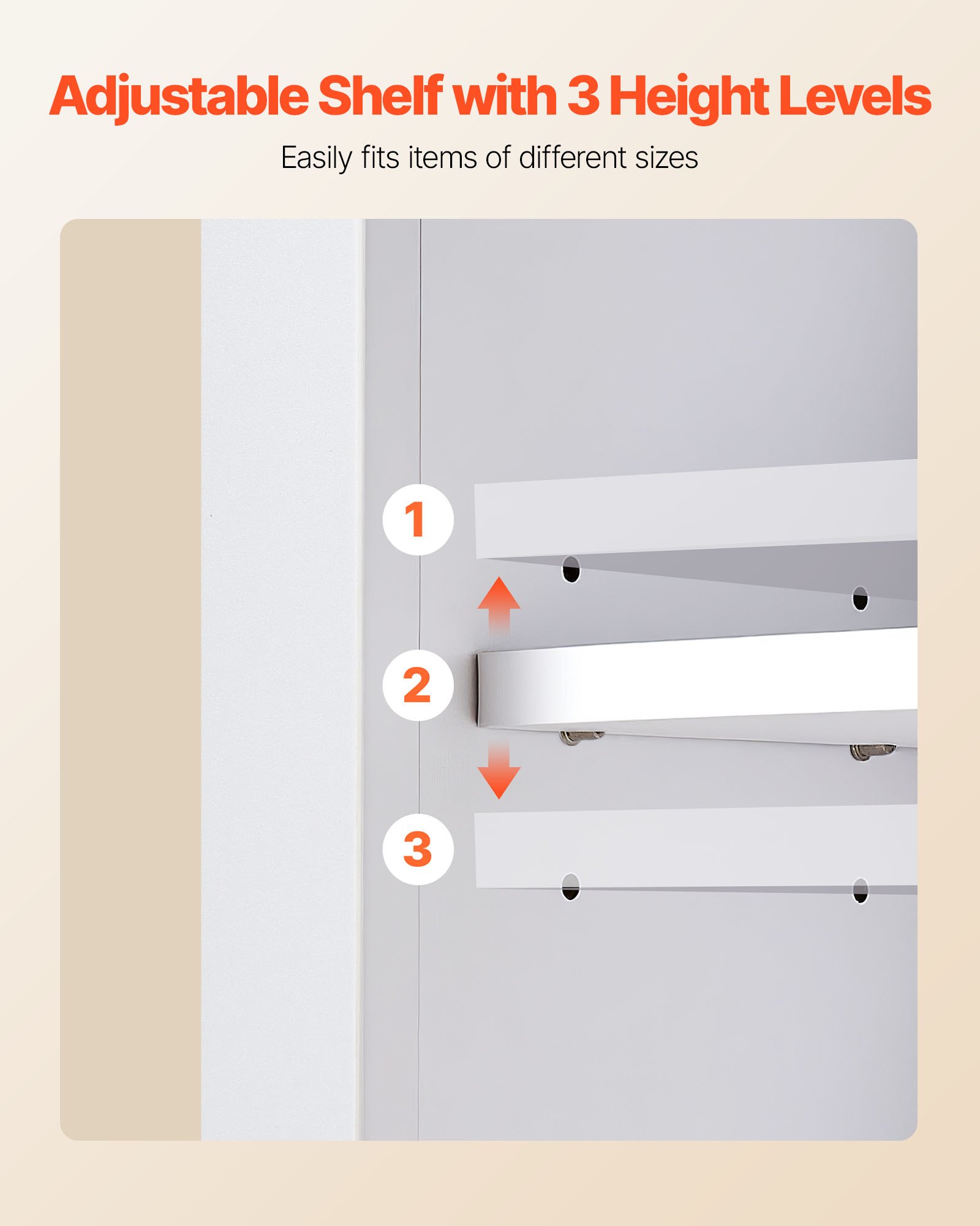 VEVOR Bathroom Wall Cabinet, 2 Doors and Adjustable Shelf, Over the Toilet Storage Medicine Cabinet Wall Mounted, Hanging Organizer with Open Partition and Towel Bar for Laundry Room Kitchen, White