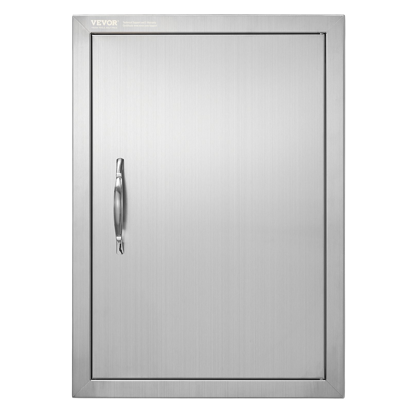 Drzwi dostępowe do grilla VEVOR, 432 x 610 x 46 mm, pojedyncze drzwi do kuchni zewnętrznej, drzwi ze stali nierdzewnej montowane na równi z powierzchnią, pionowe drzwi ścienne z uchwytem, ​​do wyspy grillowej, stanowiska grillowego, szafki zewnętrznej itp.