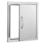 VEVOR Grill Access Door, 457 x 508 mm, Single Outdoor Kitchen Door, Flush Mounted Stainless Steel Door, Vertical Wall Door with Handle and Hook, for Grill Island, Grill Station, Outdoor Cabinet