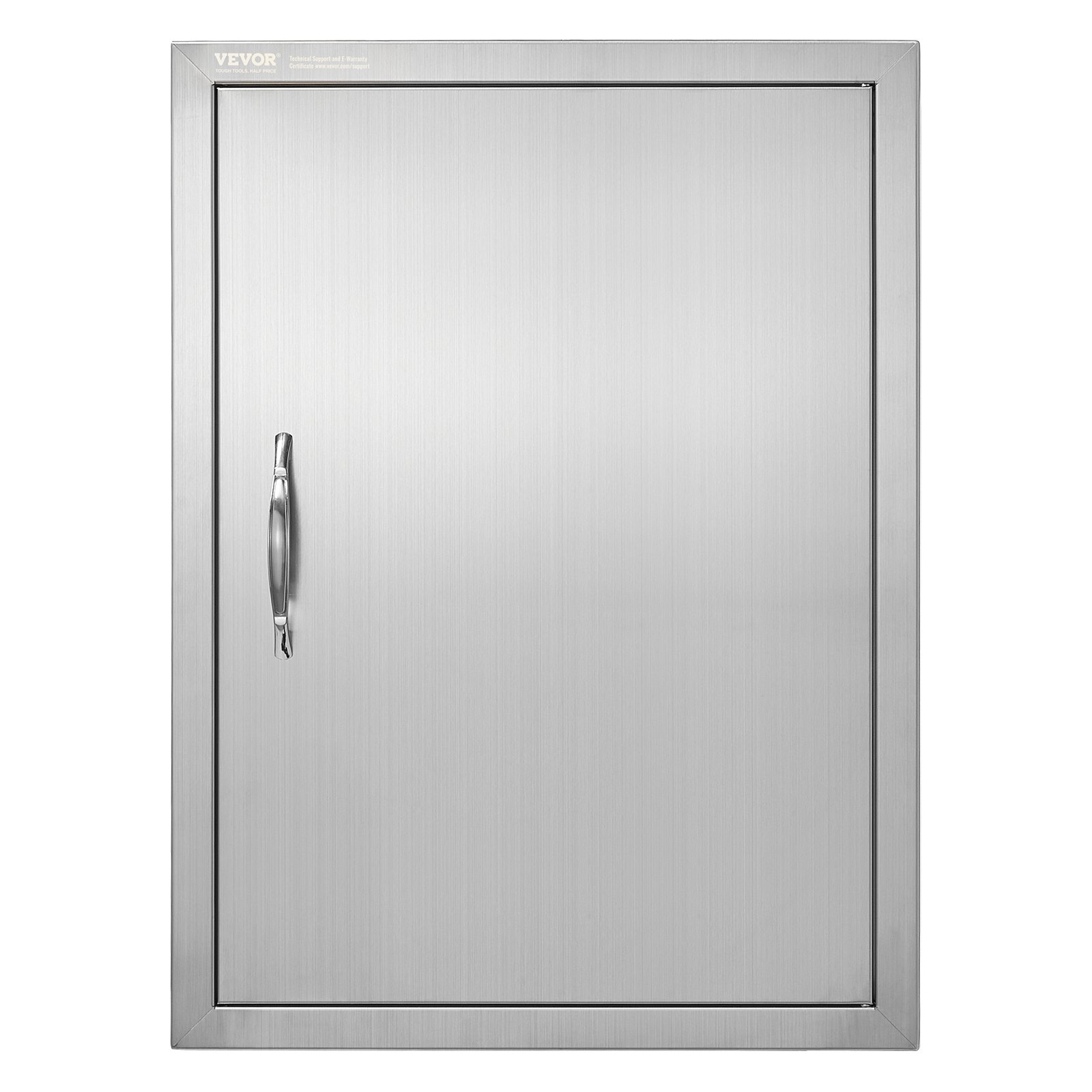 Drzwi dostępowe do grilla VEVOR, 508 x 686 mm, pojedyncze drzwi do kuchni zewnętrznej, drzwi ze stali nierdzewnej montowane na równi z powierzchnią, drzwi ścienne pionowe z uchwytem, ​​do wyspy grillowej, stanowiska grillowego, szafki zewnętrznej