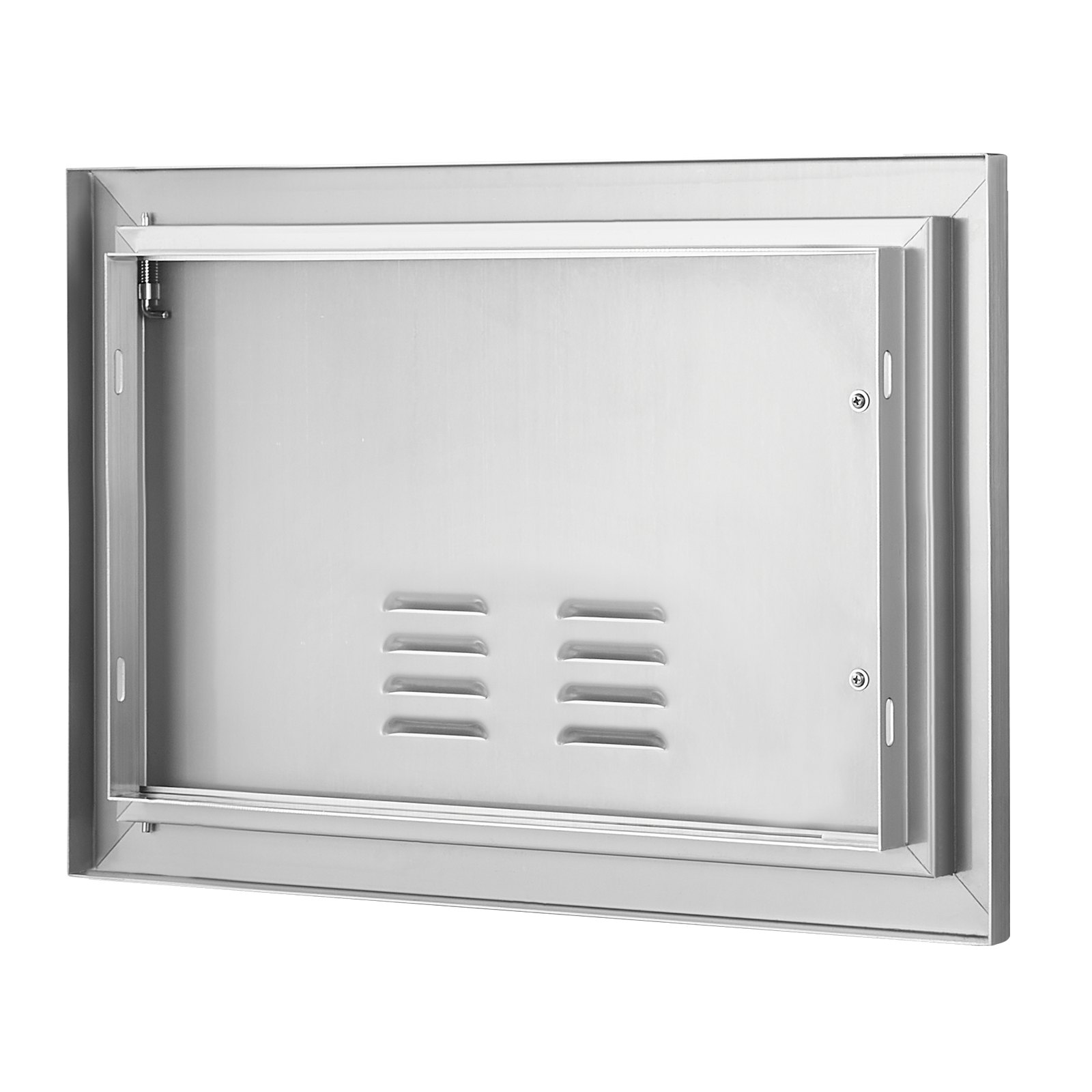 Drzwi dostępowe do grilla VEVOR, 508 x 356 mm, pojedyncze drzwi do kuchni zewnętrznej, drzwi ze stali nierdzewnej montowane na równi z powierzchnią, drzwi ścienne pionowe z uchwytem i otworami wentylacyjnymi, do wyspy grillowej, stanowiska grillowego, szafki zewnętrznej