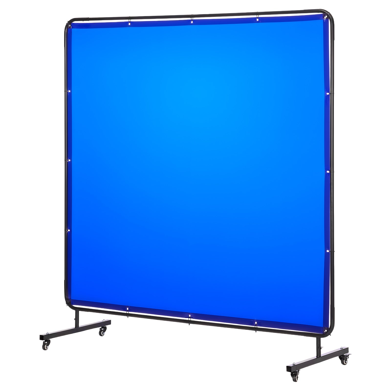 Zasłona spawalnicza VEVOR, 1740 x 1740 mm, ściana ochronna spawalnicza, ognioodporna, winylowa ściana ochronna spawalnicza z blokowanymi kółkami obrotowymi i 6-stopniową ochroną UV do użytku w warsztacie/przemyśle, niebieska