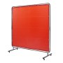 VEVOR Welding Curtain 1.8 x 1.8 m Welding Protection Curtain made of Flame-Retardant Vinyl Welding Protection Wall with 4 Swivel Wheels and 6-Stage UV Protection Welding Blanket Welding Protection Red