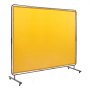 VEVOR Welding Curtain 1.8 x 2.4m Welding Protection Curtain made of Flame-Retardant Vinyl Welding Protection Wall with 4 Swivel Wheels and 6-Stage UV Protection Welding Blanket Welding Protection Yellow