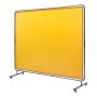 VEVOR Welding Curtain 1.8 x 2.4m Welding Protection Curtain made of Flame-Retardant Vinyl Welding Protection Wall with 4 Swivel Wheels and 6-Stage UV Protection Welding Blanket Welding Protection Yellow