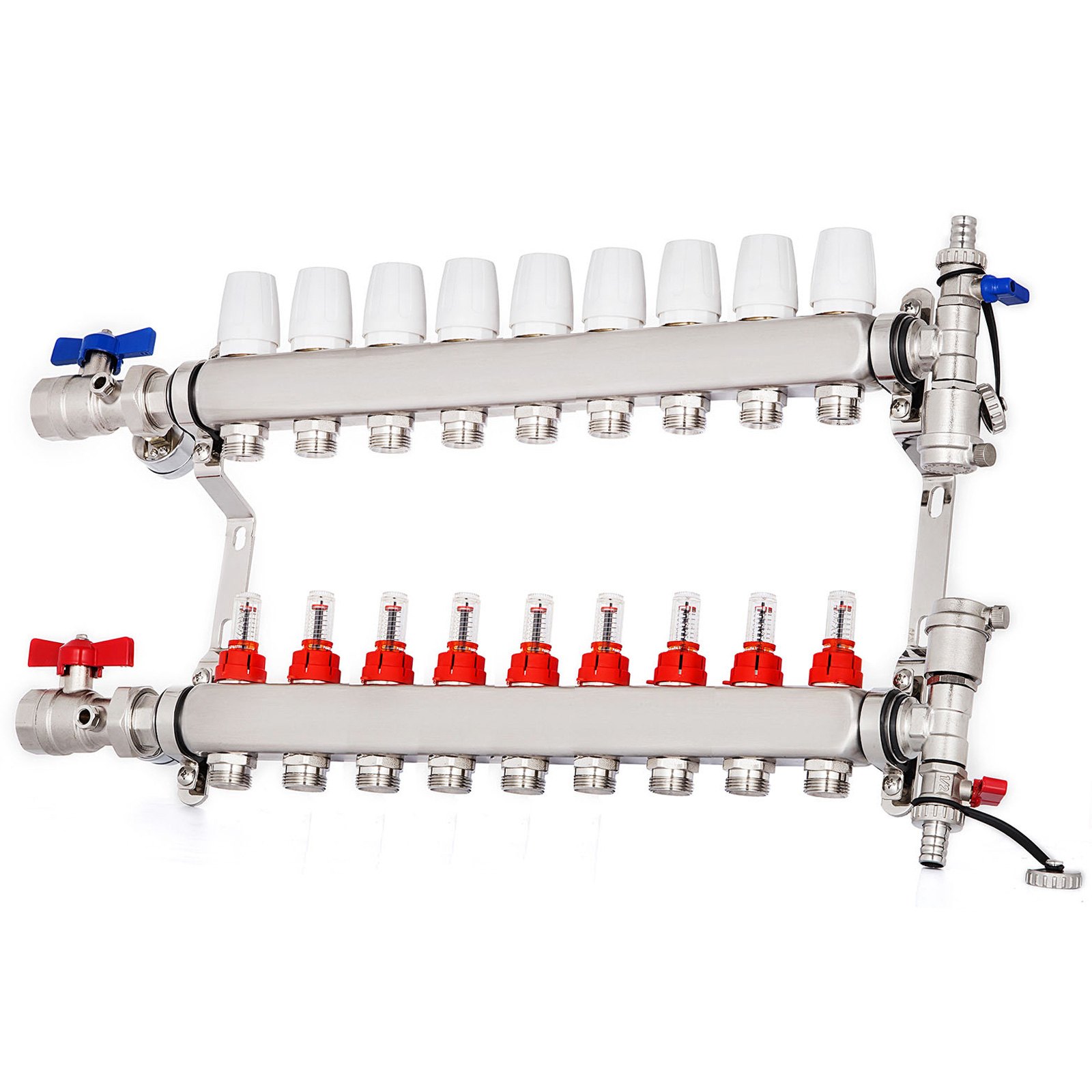 9 Loop PEX 1/2" Zestaw rozdzielacza ogrzewania podłogowego ze stali nierdzewnej