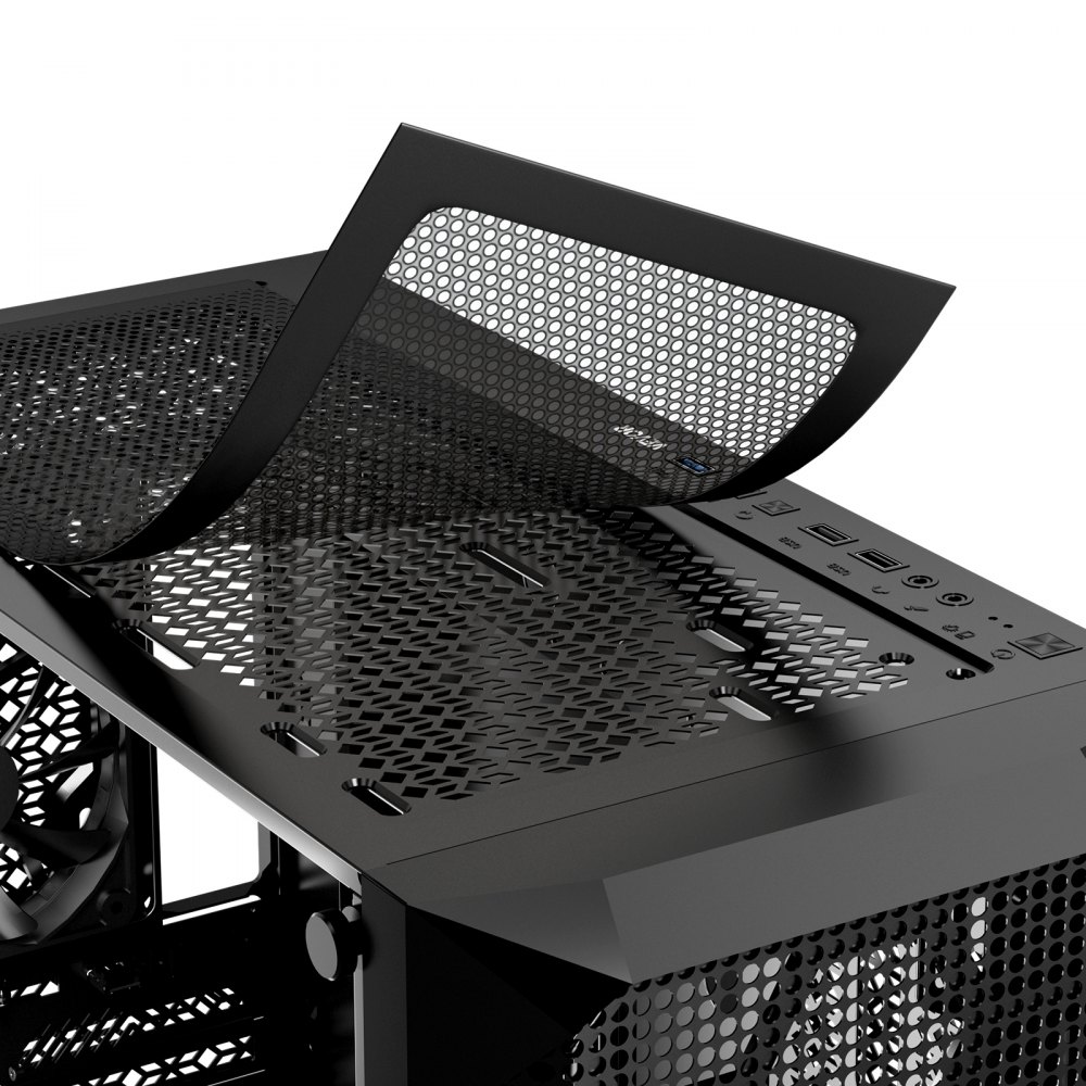 Obudowa gamingowa VEVOR Full-Tower PC z panelem o wysokim przepływie powietrza, magnetycznym filtrem przeciwkurzowym, 3 wentylatorami PWM 140 mm, systemem zarządzania kablami, do kart graficznych o długości do 410 mm, kompatybilna z E-ATX/ATX/M-ATX/ITX