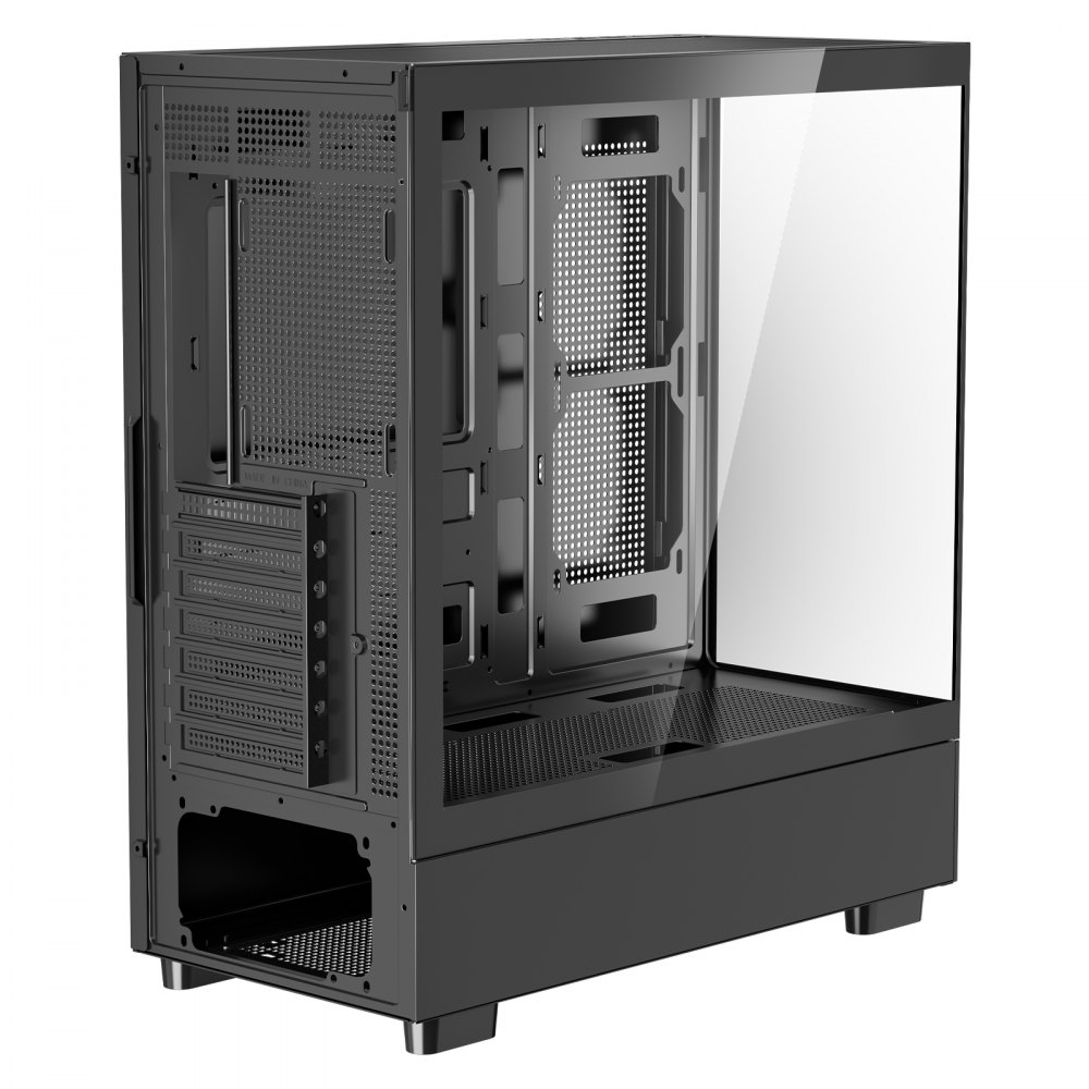 Obudowa gamingowa VEVOR PC, typu mid-tower, panel ze szkła hartowanego z wysokim przepływem powietrza, filtr przeciwkurzowy, 6 wentylatorów PWM ARGB 120 mm, zarządzanie kablami, do kart graficznych o długości do 410 mm, do ATX/M-ATX/ITX