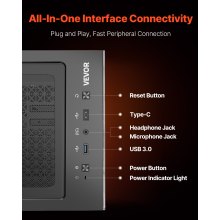 Obudowa gamingowa VEVOR Mid-Tower PC z 2 wentylatorami 120 mm do płyty głównej ATX