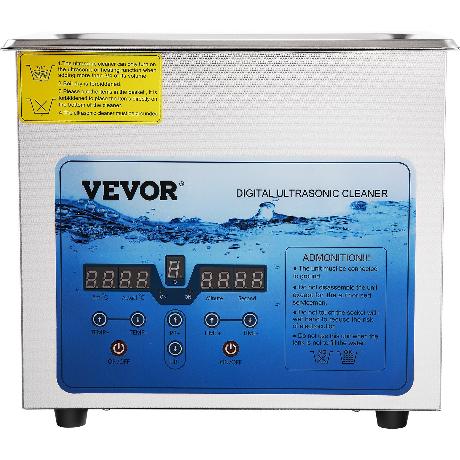 Myjka ultradźwiękowa VEVOR Myjka ultradźwiękowa 3L 36KHz~40KHz 100+120W