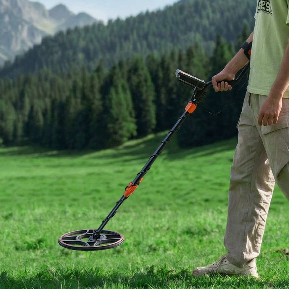 VEVOR Metal Detector for Adults, 304.8 mm, Professional High Accuracy Gold Detector, IP68 Waterproof Search Coil with Display, Headphones, 6 Modes, Adjustable, for Detecting Gold Treasure Hunting