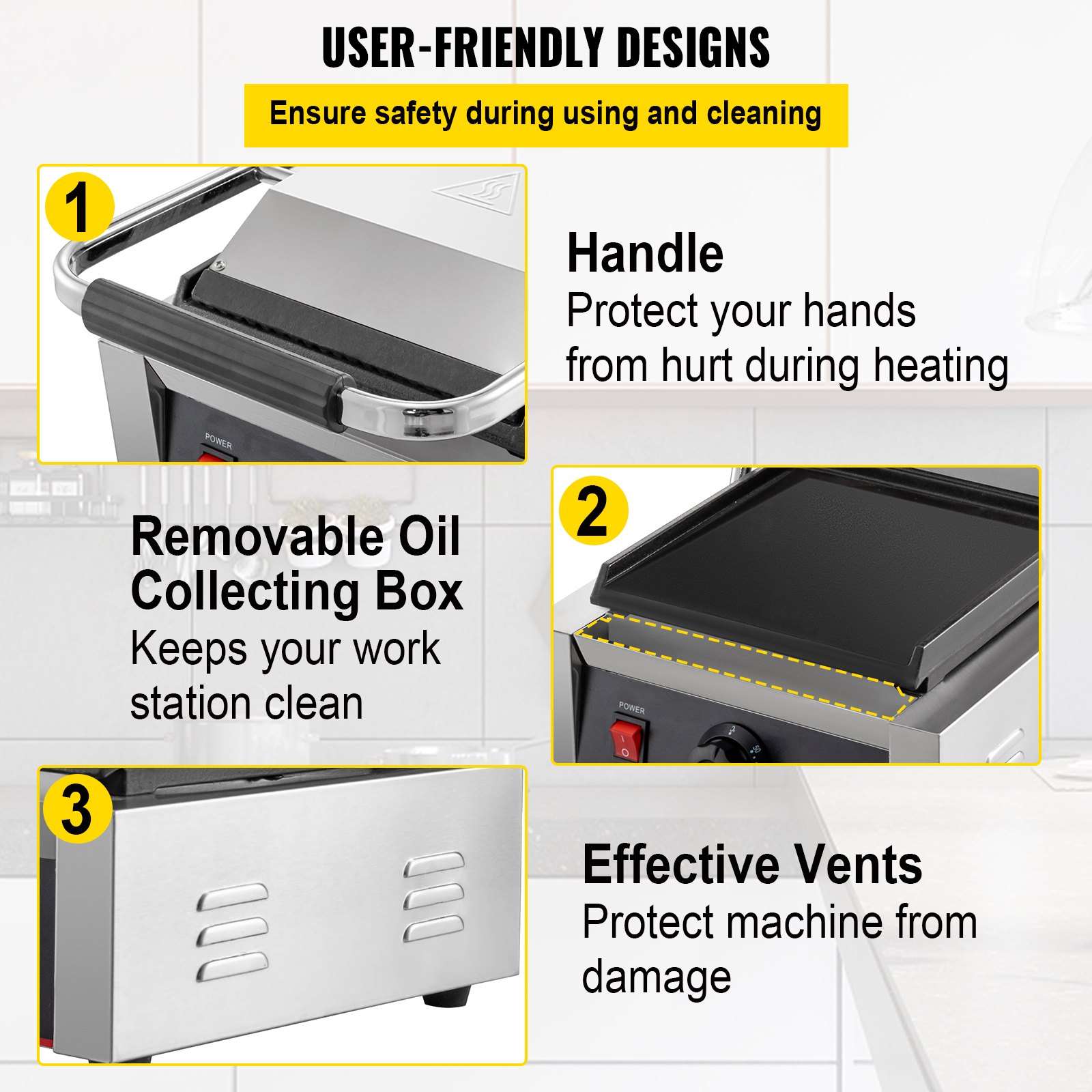 1800 W grill kontaktowy gastro toster panini panino grill z przekąskami odlewane płyty grillowe ryflowane