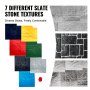 Mata do stempli betonowych VEVOR, 24 x 24 cale, opakowanie 7 sztuk, faktura betonu, stempel poliuretanowy, mata o fakturze płytek kamiennych, odcisk podłogi łupkowej, stempel bezszwowy, formy betonowe do dekoracji zewnętrznych, wielokolorowe