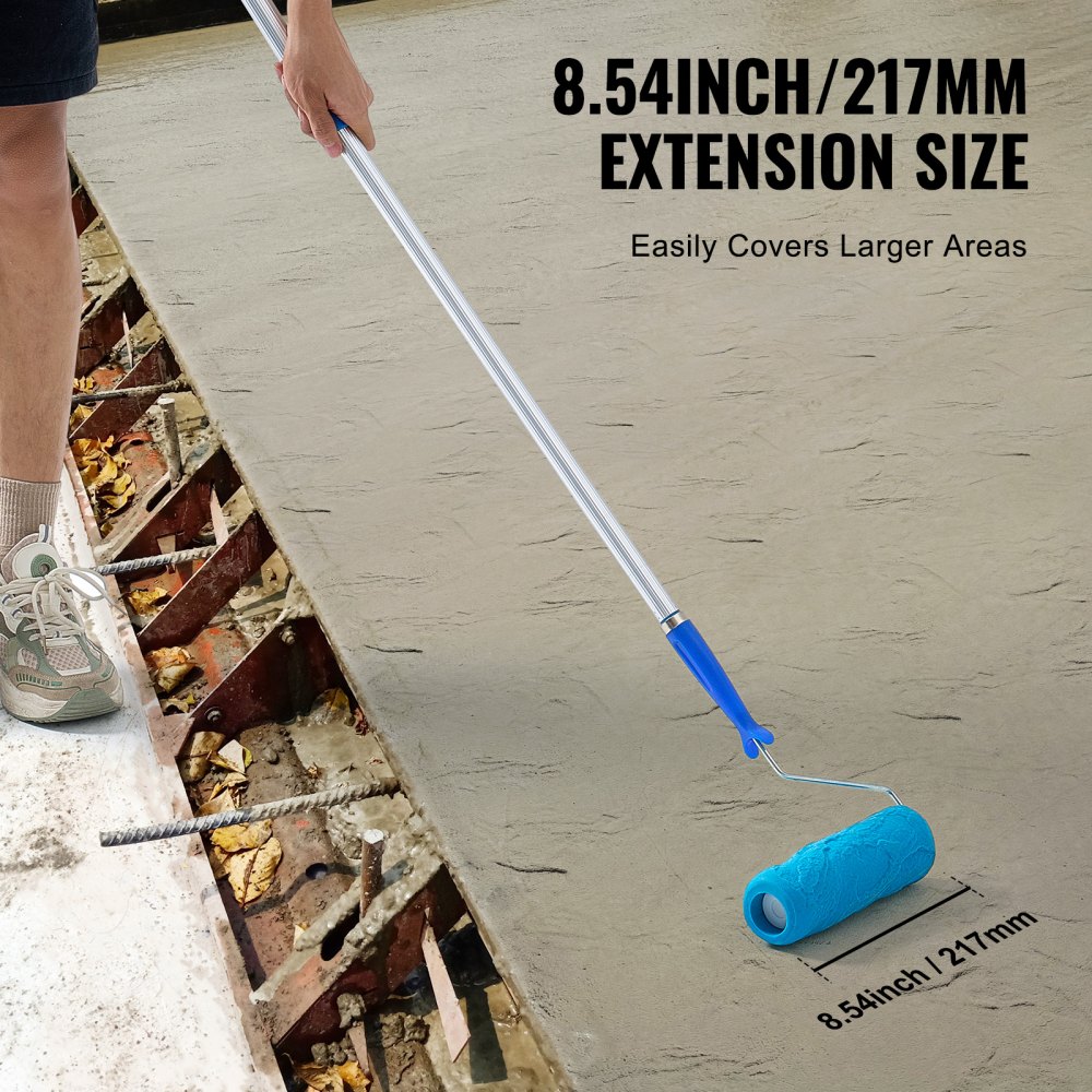 Stempel betonowy VEVOR, 21,6 x 6,6 cm, wałek betonowy, stempel poliuretanowy, mata teksturująca płytki kamienne, odcisk podłogi łupkowej, stempel bezszwowy, formy teksturujące beton do dekoracyjnego stosowania na zewnątrz, niebieski