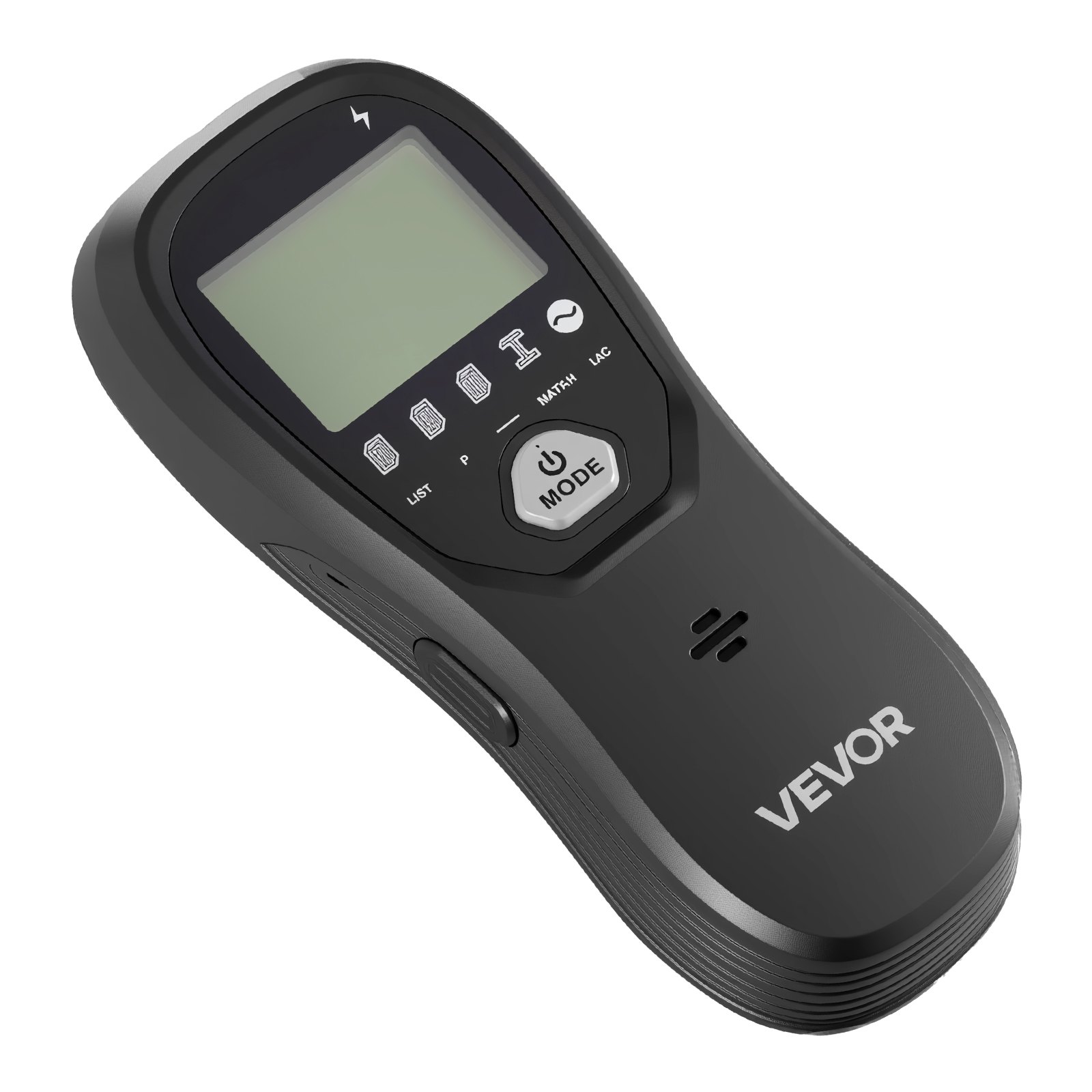 VEVOR Wykrywacz kołków, skaner ścienny, elektroniczny wielofunkcyjny detektor 5 w 1 z inteligentnym czujnikiem, wyświetlaczem LCD o wysokiej rozdzielczości i alarmem dźwiękowym, do metalu, kabli prądu przemiennego, kołków, rur, czarny