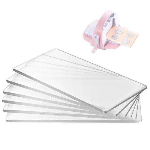 Bloki do cięcia VEVOR, 6 szt., 170 x 80 x 2,5 mm, bloki do cięcia z poliwęglanu, kompatybilne z maszyną do wycinania i tłoczenia VEVOR KM-1830, do scrapbookingu i tworzenia kartek, przezroczyste